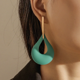 Boucles d'oreilles vintage creuses en forme de goutte