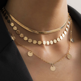 Collier vintage à plaques dorées
