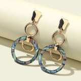 Boucles d'oreilles vintage chromatiques creuses dorées