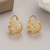 Boucles d'oreilles vintage à sphères dorées