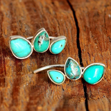 Boucles d'oreilles vintage en pierres turquoise