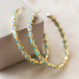 Boucles d'oreilles Vintage en Opale Cercle d'Or