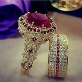Bague vintage en or avec pierre grenat