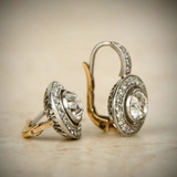 Boucles d'oreilles vintage en argent avec zircone