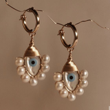 Boucles d'oreilles vintage en perles de Nazar