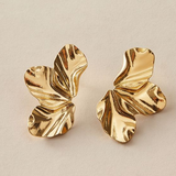 Boucles d'oreilles vintage dorées irrégulières