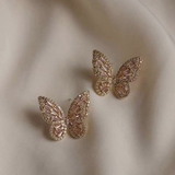 Boucles d'oreilles papillon vintage brillantes