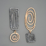 Boucles d'oreilles spirales Boho en or et argent