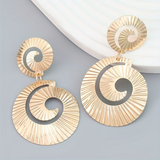 Boucles d'oreilles spirales dorées bohèmes