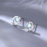 Boucles d'oreilles vintage en cristal lune