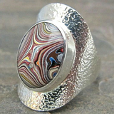 Bague chromatique vintage en argent