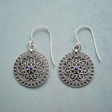 Boucles d'oreilles vintage Mandala avec pierre bleue