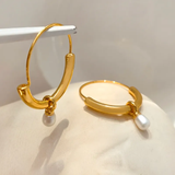 Boucles d'oreilles vintage en or et argent avec perles