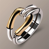 Bague vintage en or et argent nouée