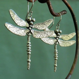 Boucles d'oreilles vintage en argent Dragonfly