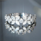 Bague vintage fleur en cristal