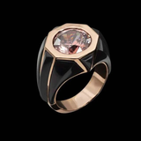 Bague vintage en cristal et onyx