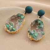 Boucles d'oreilles vintage en cristal naturel