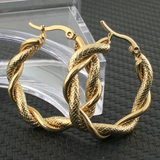 Boucles d'oreilles tressées dorées