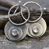 Boucles d'oreilles vintage en croissant de pierre de lune