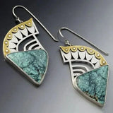 Boucles d'oreilles vintage couronne turquoise