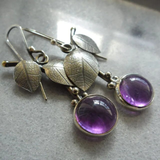 Boucles d'oreilles vintage en cristal violet