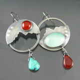 Boucles d'oreilles vintage creuses paysage