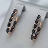 Boucles d'oreilles cristaux noirs