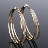 Boucles d'oreilles créoles vintage brillantes