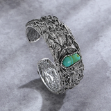 Bracelet vintage en argent et turquoise