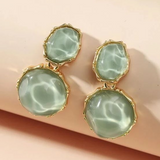 Boucles d'oreilles vintage en cristal vert océan