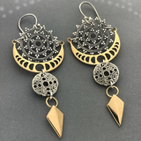 Boucles d'oreilles vintage dorées ethniques