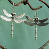 Boucles d'oreilles libellules vintage plaquées argent
