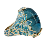 Bague vintage en pierre bleue