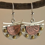 Boucles d'oreilles vintage en perles brun doré