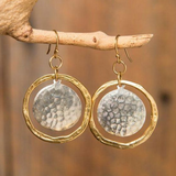 Boucles d'oreilles rondes vintage en or et argent