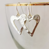 Boucles d'oreilles vintage en argent en forme de cœur