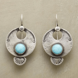Boucles d'oreilles vintage rondes bleu ciel