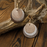 Boucles d'oreilles rondes vintage marron