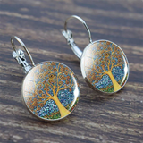 Boucles d'oreilles vintage arrondies « Arbre de vie »