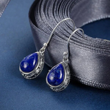 Boucles d'oreilles vintage bleues en forme de goutte