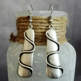 Boucles d'oreilles serpent rectangulaires vintage