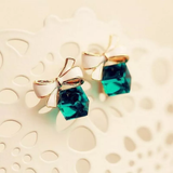 Boucles d'oreilles vintage en cristal turquoise