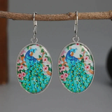 Boucles d'oreilles vintage Blue Peacock
