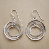 Boucles d'oreilles vintage en argent spiralées arrondies