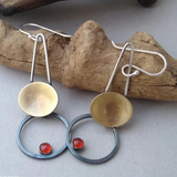 Boucles d'oreilles pendantes vintage en or arrondies