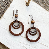 Boucles d'oreilles vintage en cuir arrondi
