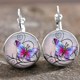 Boucles d'oreilles papillon vintage en cristal rond
