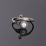 Bague vintage en cristal clair Moon Bright