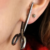 Boucles d'oreilles vintage exagérées en forme de ciseaux